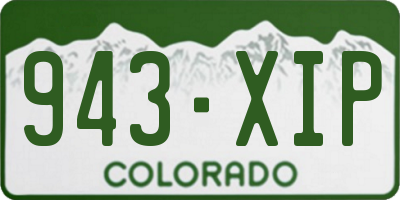 CO license plate 943XIP