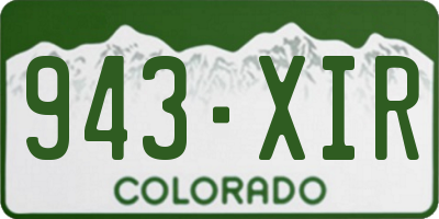CO license plate 943XIR
