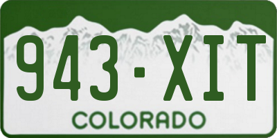 CO license plate 943XIT