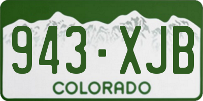 CO license plate 943XJB