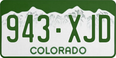 CO license plate 943XJD