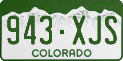 CO license plate 943XJS