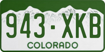 CO license plate 943XKB