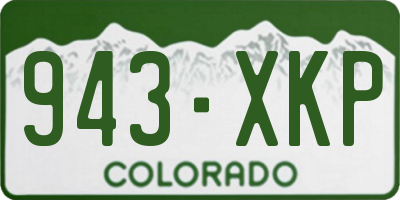 CO license plate 943XKP