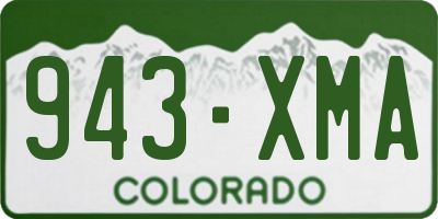 CO license plate 943XMA