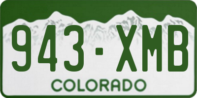 CO license plate 943XMB