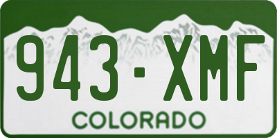 CO license plate 943XMF
