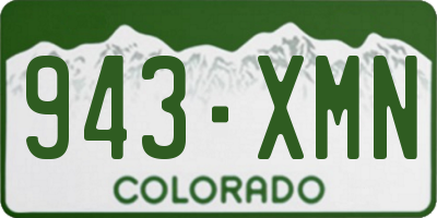 CO license plate 943XMN