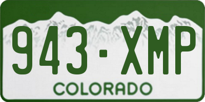 CO license plate 943XMP