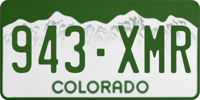 CO license plate 943XMR