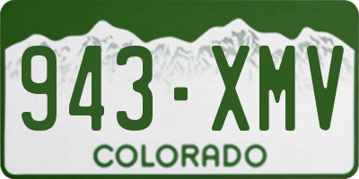 CO license plate 943XMV