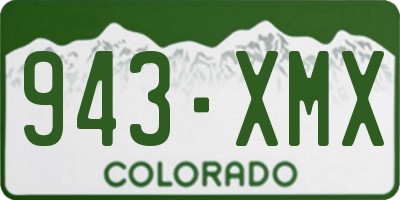 CO license plate 943XMX