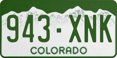 CO license plate 943XNK