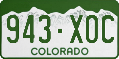 CO license plate 943XOC