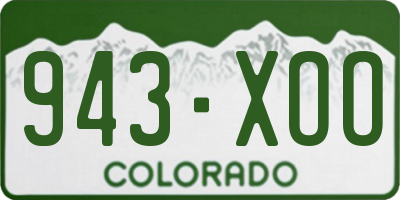 CO license plate 943XOO