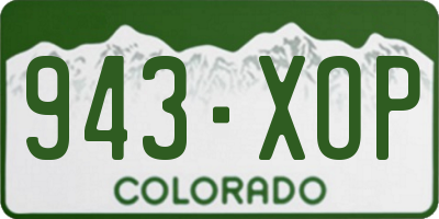CO license plate 943XOP