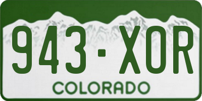 CO license plate 943XOR