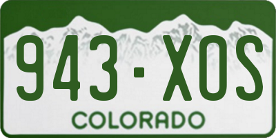 CO license plate 943XOS