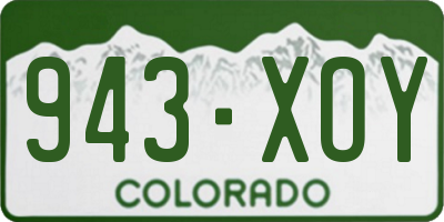 CO license plate 943XOY