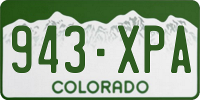 CO license plate 943XPA