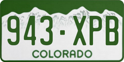 CO license plate 943XPB