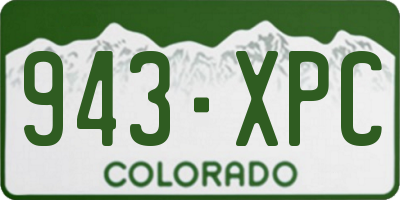 CO license plate 943XPC