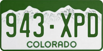 CO license plate 943XPD