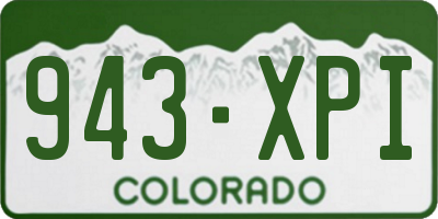 CO license plate 943XPI