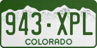 CO license plate 943XPL