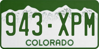 CO license plate 943XPM