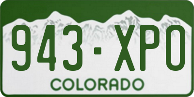 CO license plate 943XPO