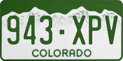 CO license plate 943XPV