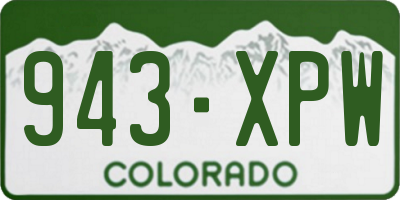 CO license plate 943XPW