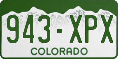 CO license plate 943XPX