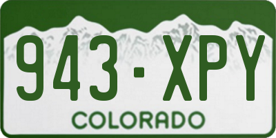 CO license plate 943XPY