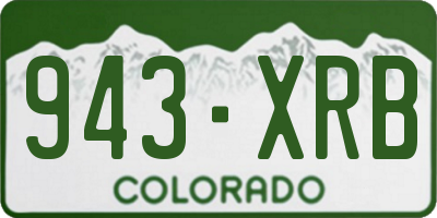 CO license plate 943XRB