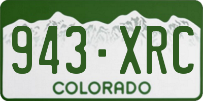CO license plate 943XRC