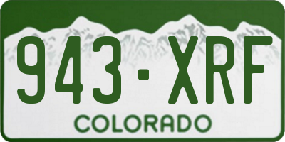CO license plate 943XRF