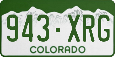 CO license plate 943XRG