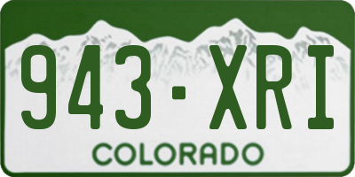 CO license plate 943XRI