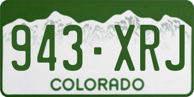 CO license plate 943XRJ