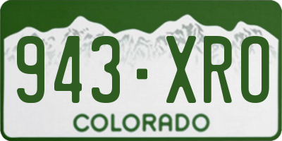CO license plate 943XRO