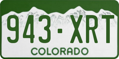 CO license plate 943XRT