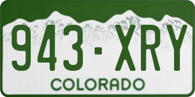 CO license plate 943XRY