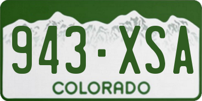 CO license plate 943XSA