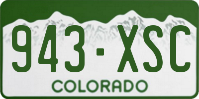 CO license plate 943XSC