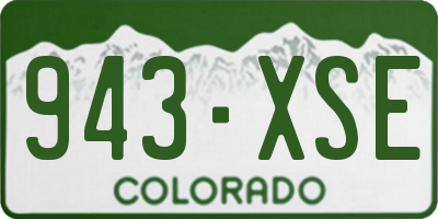 CO license plate 943XSE