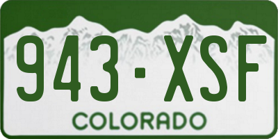 CO license plate 943XSF