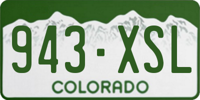 CO license plate 943XSL