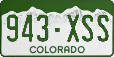 CO license plate 943XSS